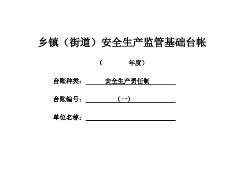 乡镇(街道)安全生产监管基础台帐