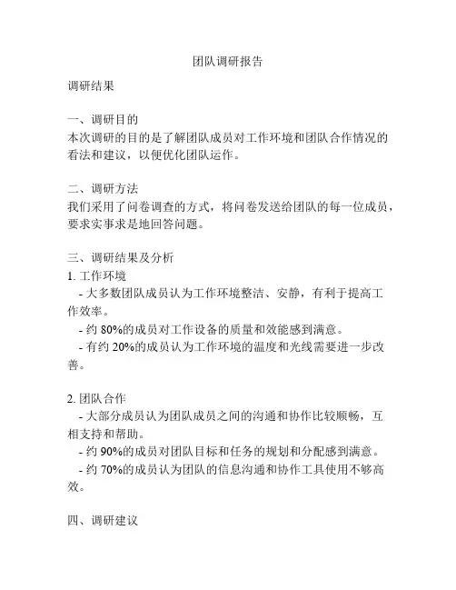团队调研报告