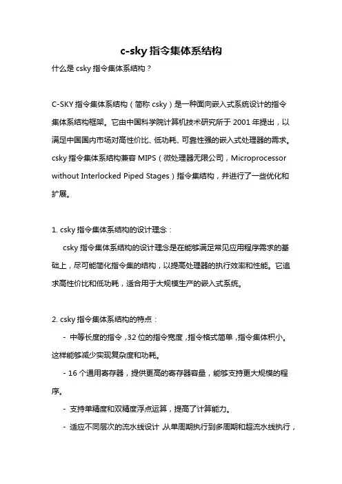 c-sky指令集体系结构
