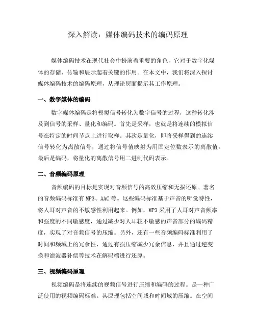 深入解读：媒体编码技术的编码原理