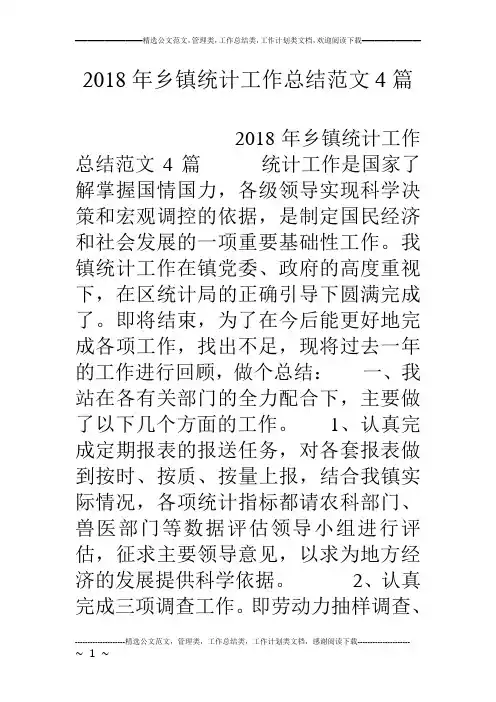 18年乡镇统计工作总结范文4篇