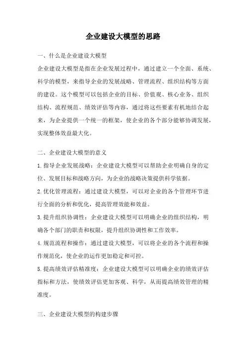 企业建设大模型的思路