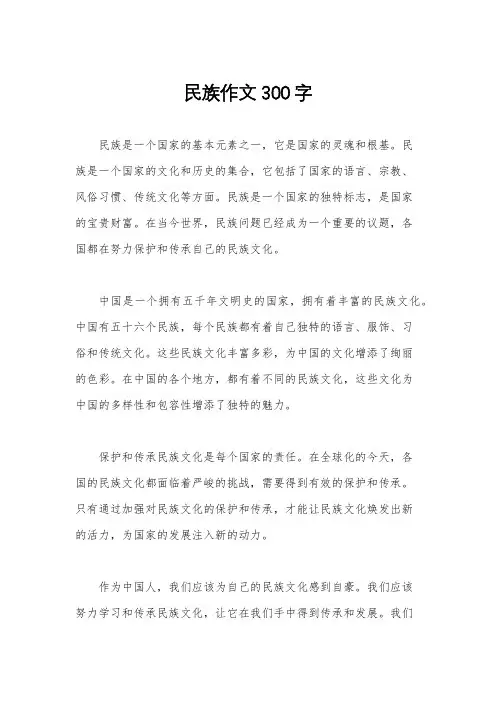 民族作文300字
