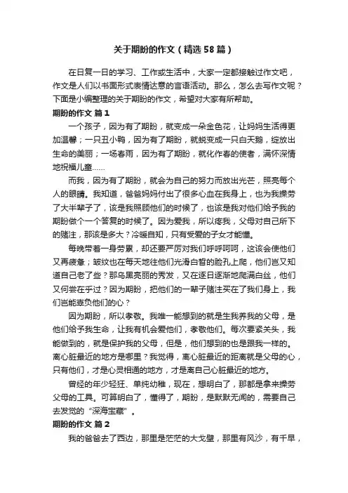 关于期盼的作文（精选58篇）