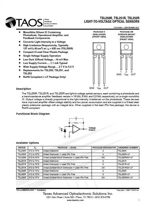 TSL251R-LF中文资料