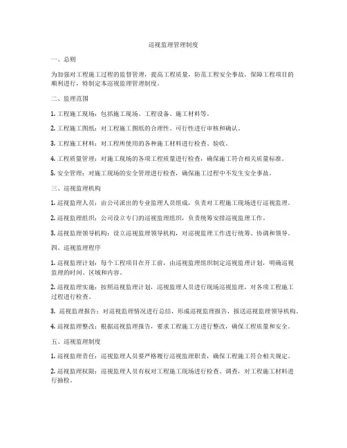 巡视监理管理制度