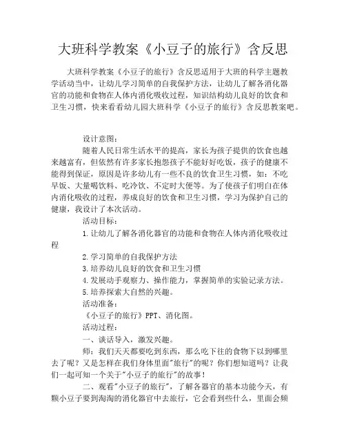 大班科学教案《小豆子的旅行》含反思