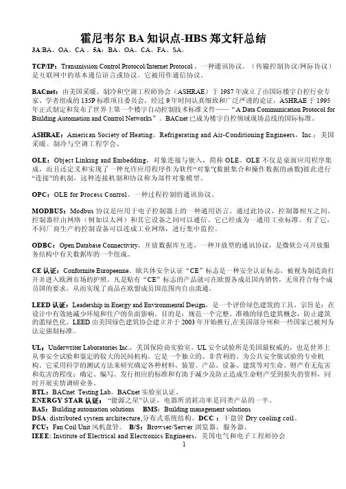 霍尼韦尔楼控讲解BA楼控知识