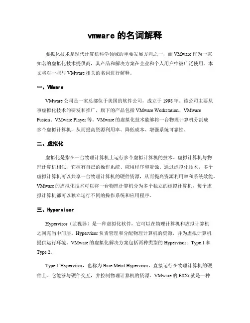 vmware的名词解释