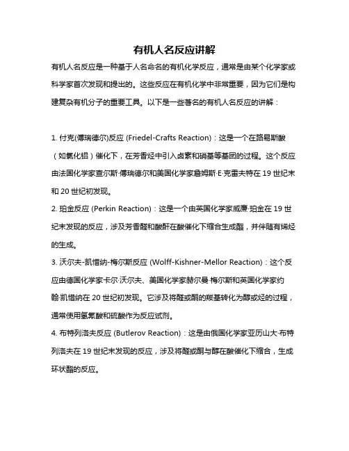有机人名反应讲解
