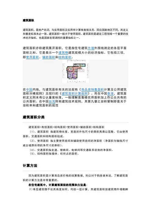 建筑名词解释--建筑面积,用地面积及用地红线面积