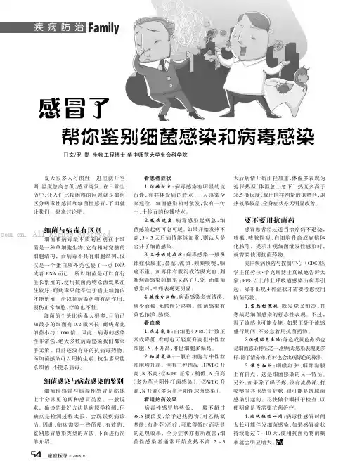 感冒了帮你鉴别细菌感染和病毒感染