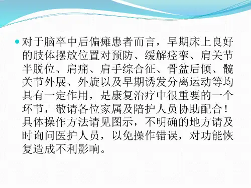 康复科偏瘫患者良肢位摆放.ppt课件