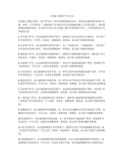工程施工图窗户符号大全