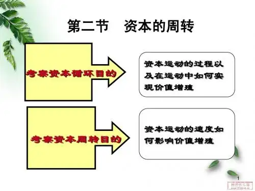 马克思政治经济学 第六章 第二节  资本的周转