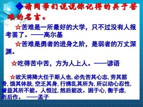 《面对苦难》PPT课件