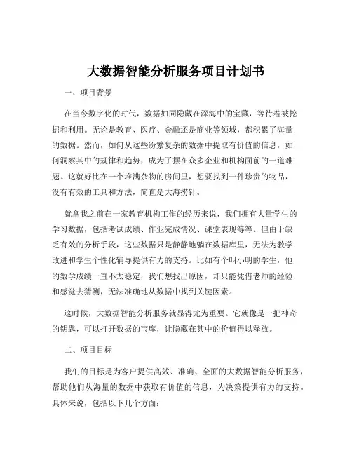 大数据智能分析服务项目计划书