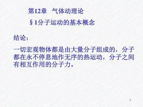 气体动理论1分子运动的基本概念