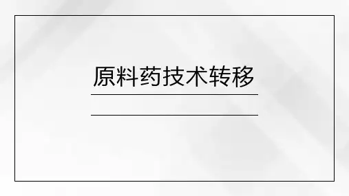 原料药技术转移基础知识