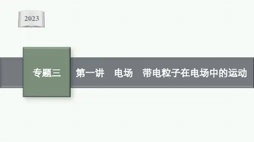 高考二轮总复习课件物理(适用于湖南湖北)专题3电场与磁场第1讲电场带电粒子在电场中的运动