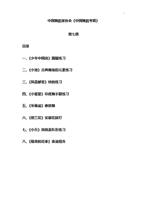 中国舞蹈家协会七级教案资料