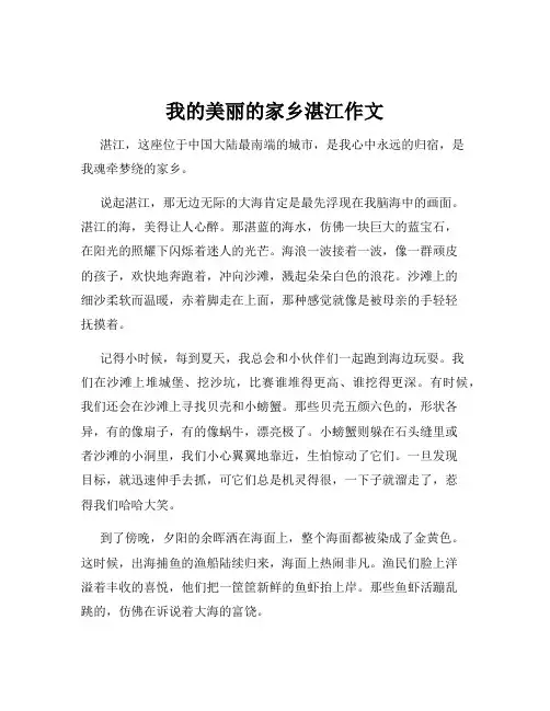 我的美丽的家乡湛江作文