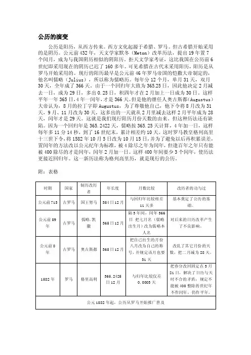 公历的演变——精选推荐