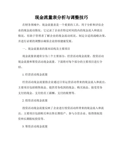 现金流量表分析与调整技巧