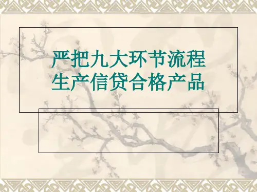 信贷合规严把九大环节流程