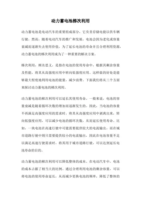 动力蓄电池梯次利用