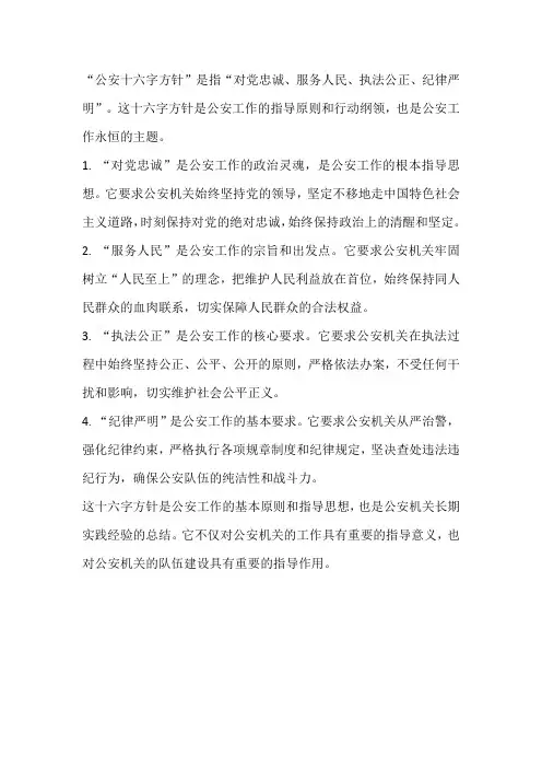 公安十六字方针解读