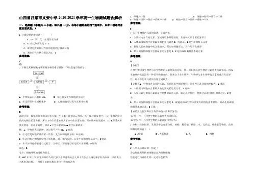 山西省吕梁市义安中学2020-2021学年高一生物测试题含解析