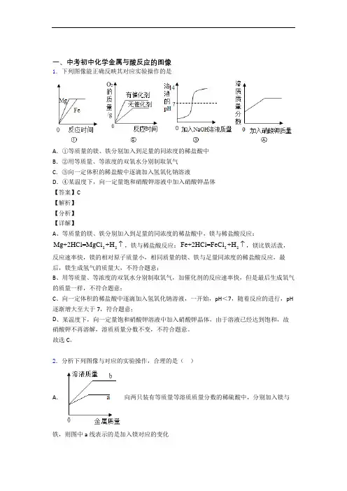 化学金属与酸反应的图像的专项培优练习题(含答案)及答案解析