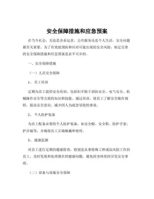 安全保障措施和应急预案