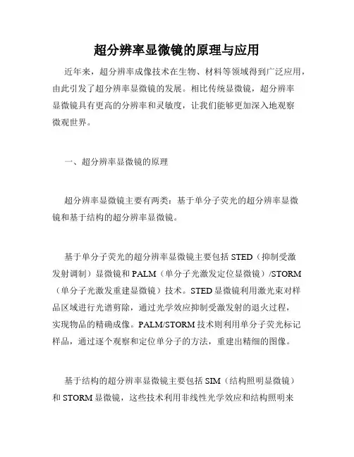 超分辨率显微镜的原理与应用