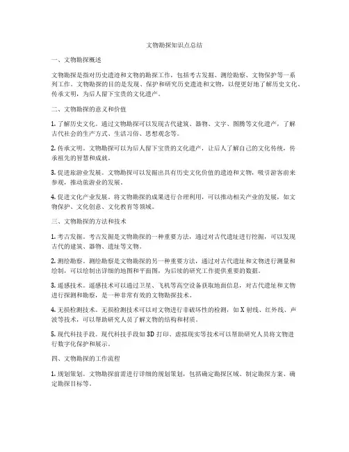 文物勘探知识点总结