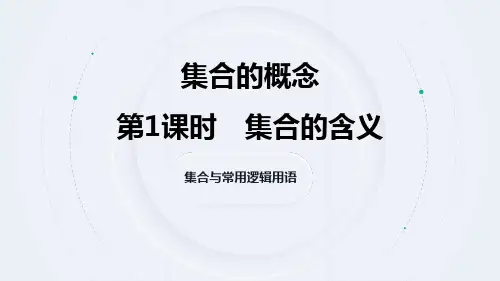 集合与常用逻辑用语  第1课时 集合的含义(高中数学)