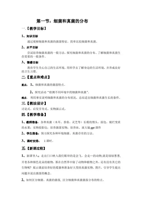 细菌和真菌的分布教案