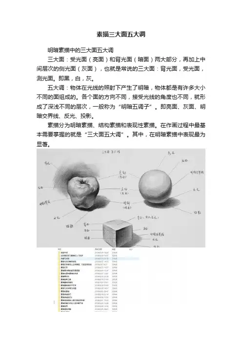 素描三大面五大调