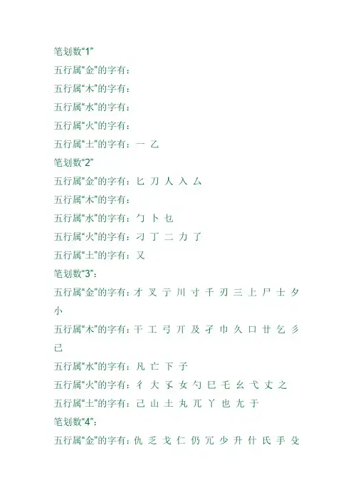 五行字属相