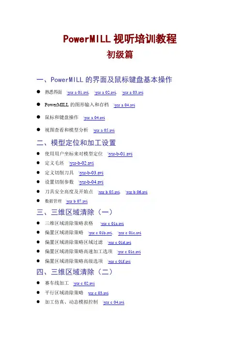 PowerMILL培训教程(1)