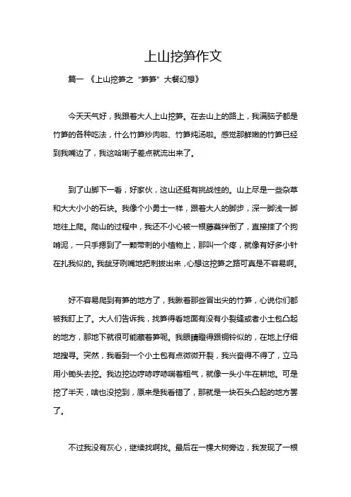 上山挖笋作文