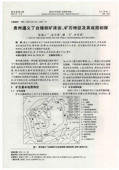 贵州遵义丁台镍钼矿床岩、矿石特征及其成因初探
