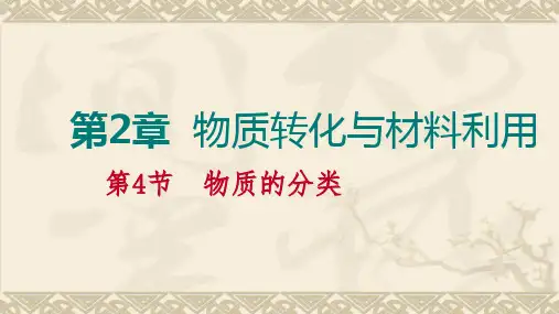 2018年秋浙教版九年级科学上册第二章 第4节 物质的分类 课件(共18张PPT)