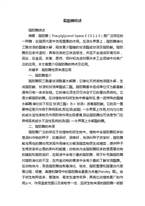 脂肪酶综述