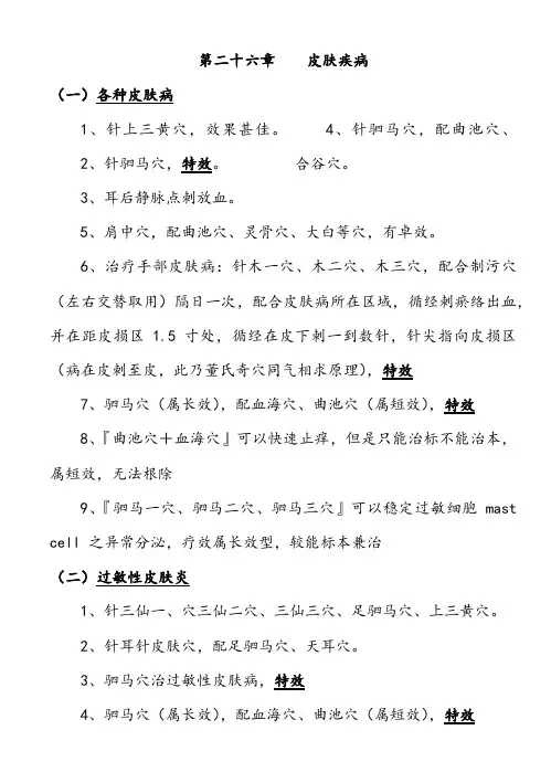 董针处方学第二十六章    皮肤疾病