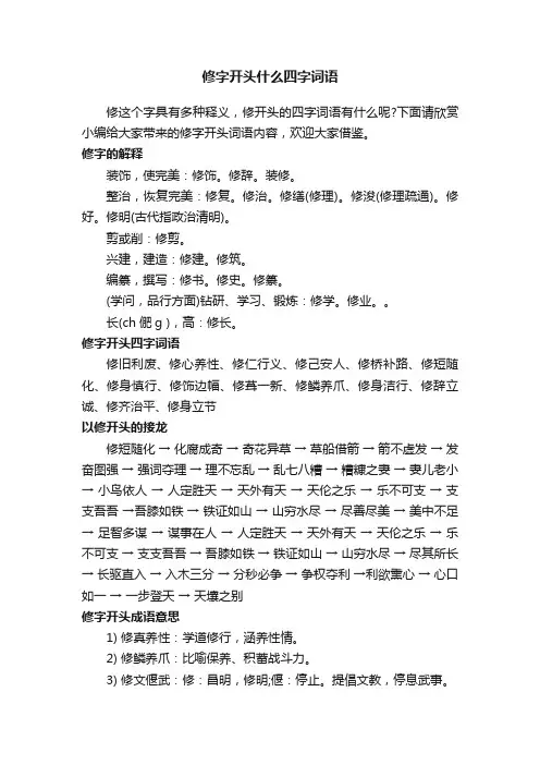 修字开头什么四字词语