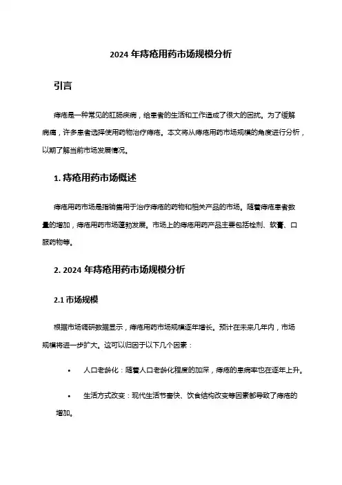 2024年痔疮用药市场规模分析