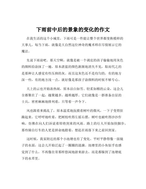 下雨前中后的景象的变化的作文