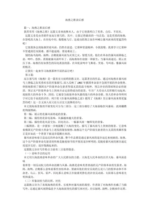 海燕之歌读后感参考